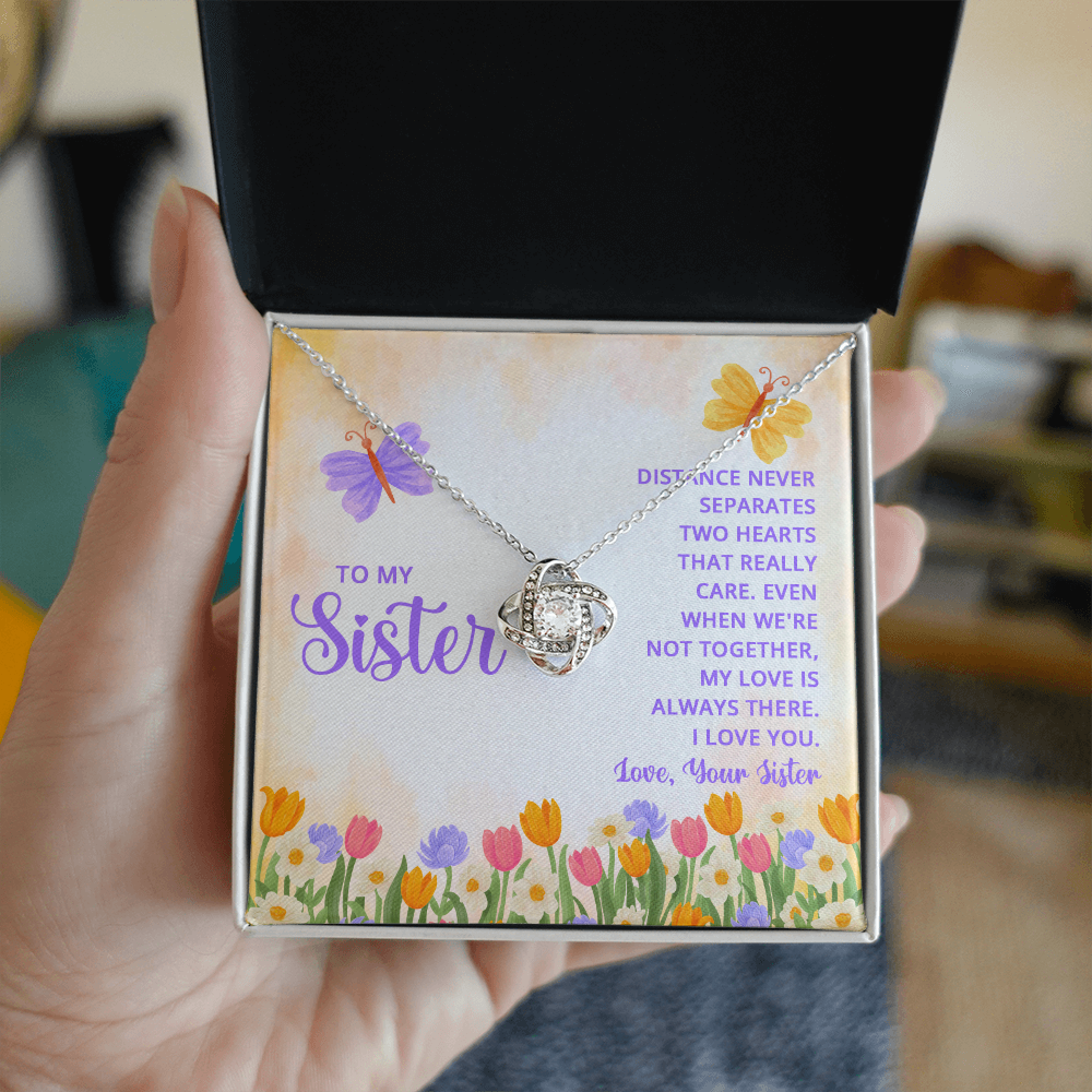 Personalized Jewelry Gift Necklace - To My Sister Love Knot Necklace From Sister, Brother, Sister Gift Necklace On Wedding Gift from Bride, Sister the Bride Necklace, Thank you Gift Pendant Sister