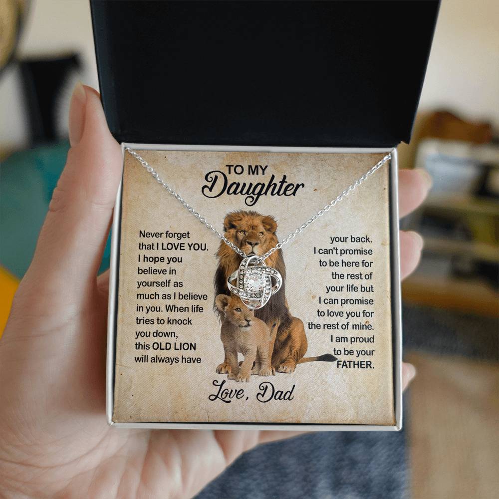 Daughter Gifts Necklace From Dad, Father Daughter Necklace, To My Daughter Lion Dad And Daughter Necklace, Father Daughter Gifts Necklace for Daughter Jewelry Gift For Girls, Little Girl Necklace