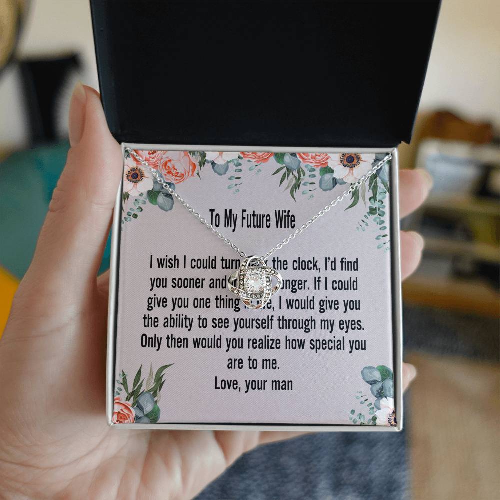 Gift For Wife Necklace, To My Future Wife Necklace From Husband, Wife Love Knot Necklace, Jewelry Gift For Women, Badass Wife Gift Necklace, Future Wife Gift Necklace Soulmate Gift Love Knot Pendant