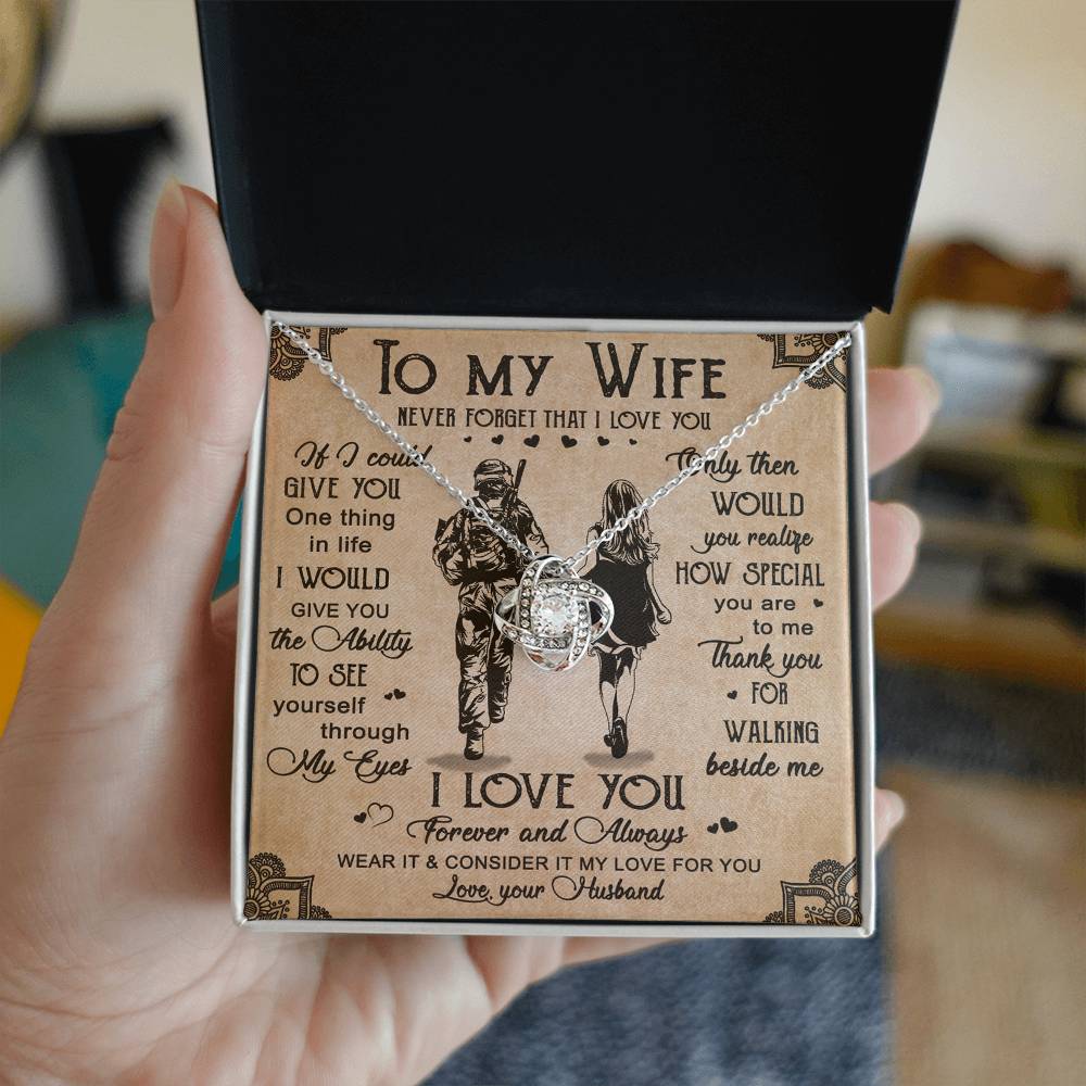 Soldier Necklace Husband To Wife - Forever And Always Necklace Gift For Wife, Jewelry Gift For Women, To My Wife Necklace Gift From Husband On Anniversary, Army Gift Necklace, Military Gift For Wife