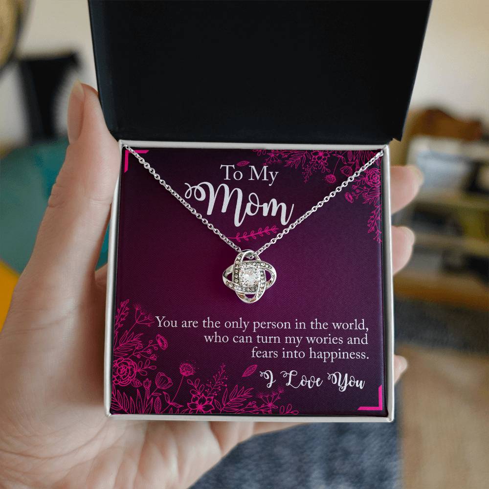 To My Mom Necklace From Daughter, You Are The Only Person Necklace Gift For Mom, Mother And Daughter Love Knot Necklace, Mom Gift Necklace On Birthday Gift, Anniversary Pendant Gift For Mom Jewelry