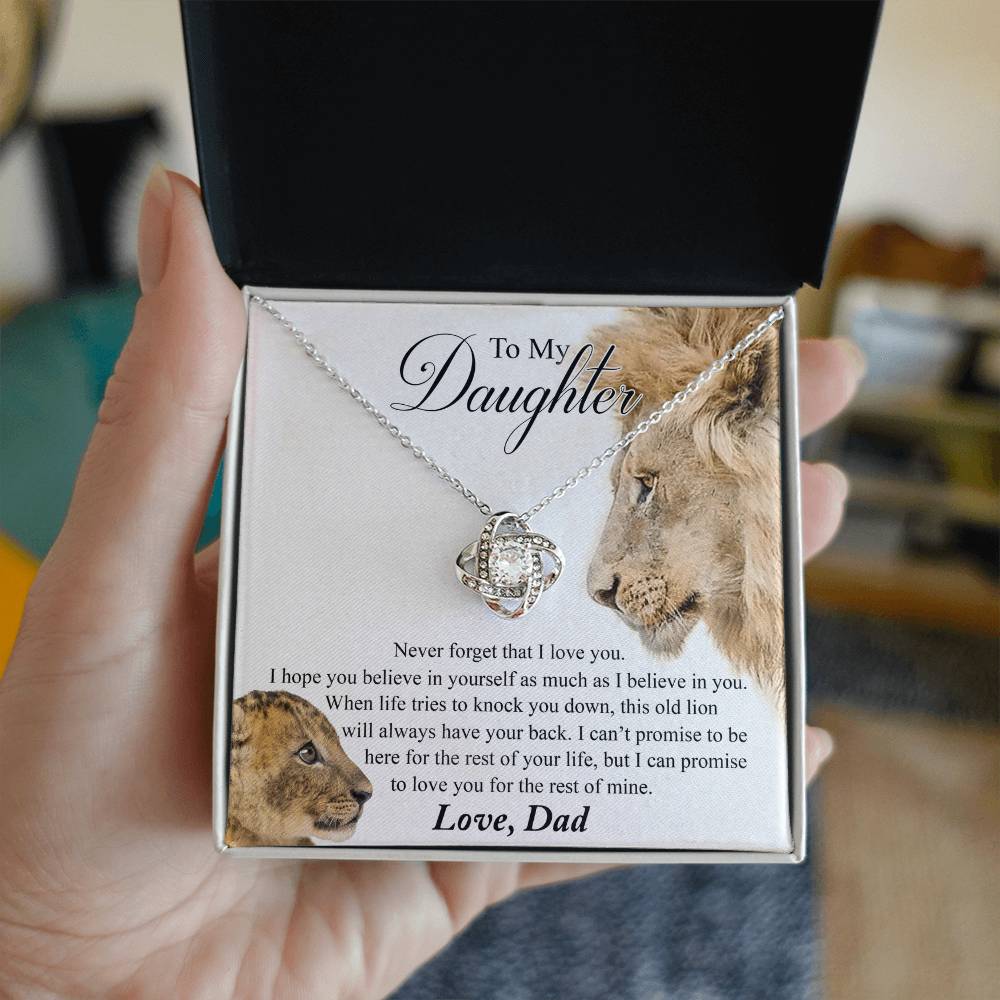 To My Daughter Gift Necklace This Old Lion Will Always Have Your Back Necklace Daughter Necklace From Dad - Daughter gifts from dad Includes Gift Box Jewelry Gift For Girls, Little Girl Necklace
