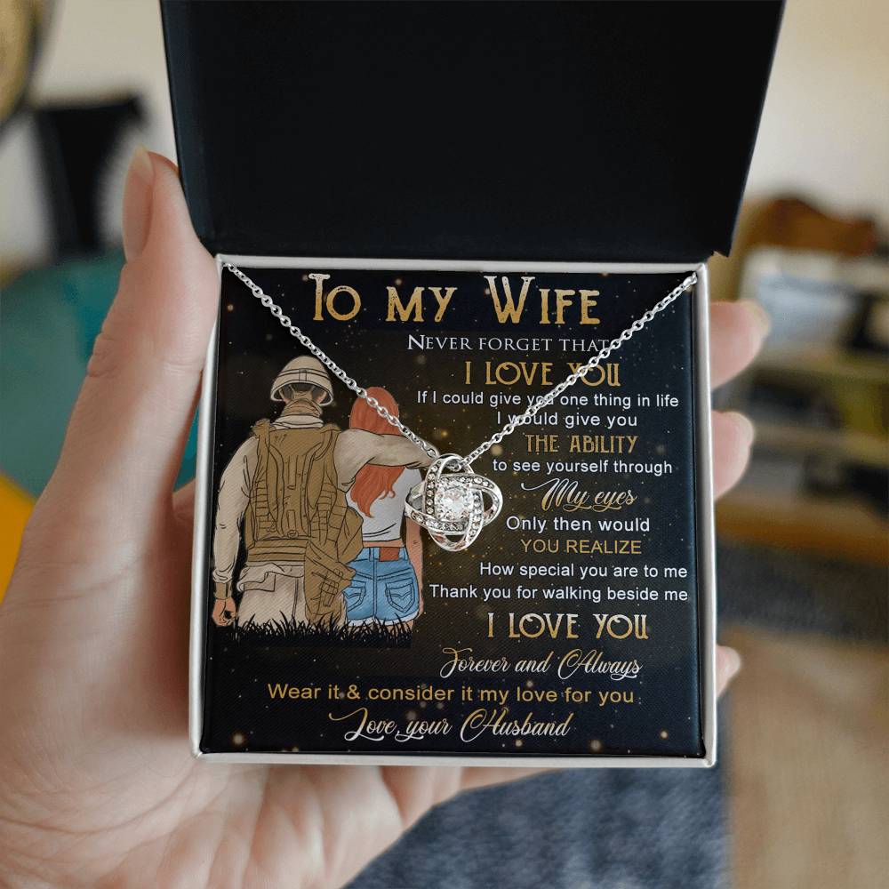 Soldier Necklace Husband To Wife - To My Wife Necklace Gift From Husband On Anniversary, Army Gift Necklace, Military Gift For Wife, Never Forget Necklace Gift For Wife, Jewelry Gift For Women