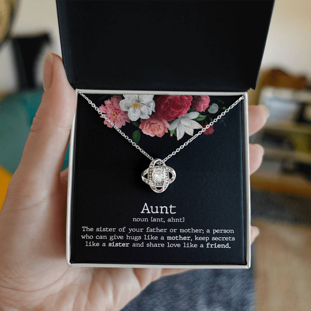 Aunt Love Knot Necklace Gift From Niece Aunt Gifts Necklace for Auntie Gifts Jewelry for Aunt Birthday Gifts Best Aunt Ever Aunt Necklace from Niece Aunt and Niece Necklace to My Aunt Jewelry Gifts