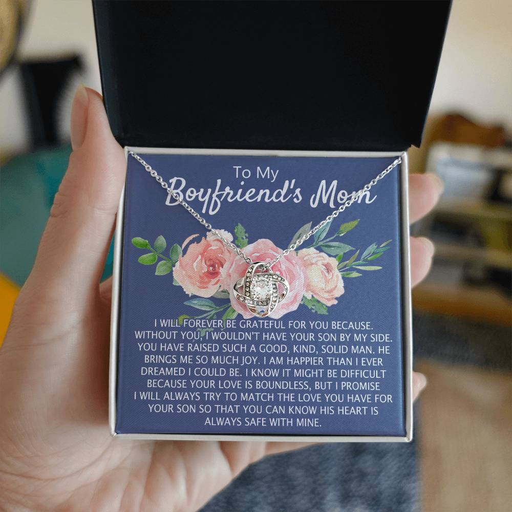 To My Boyfriend's Mom Necklace From Girlfriend, Mother's Day Necklace, Birthday For Boyfriend's Mom, Boyfriend's Mom Love Knot Necklace Jewelry For Women Gifts For Boyfriends Mom From Girlfriend Mom