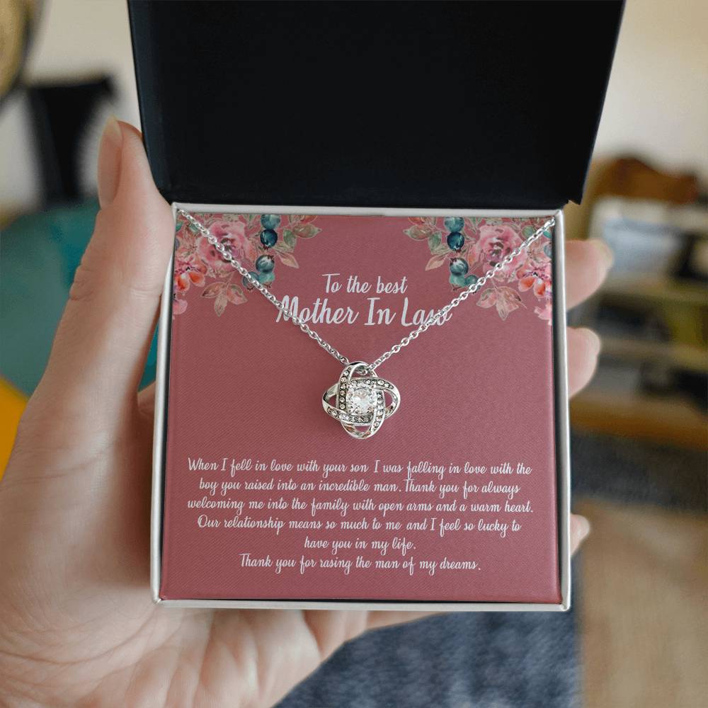 To My Mother In Law Necklace From Daughter In Law, Happy Mothers Day Necklace, To The Best Mother In Law Love Knot Necklace From Daughter In law Jewelry Gift Mothers Day, Necklace Gift For Mom
