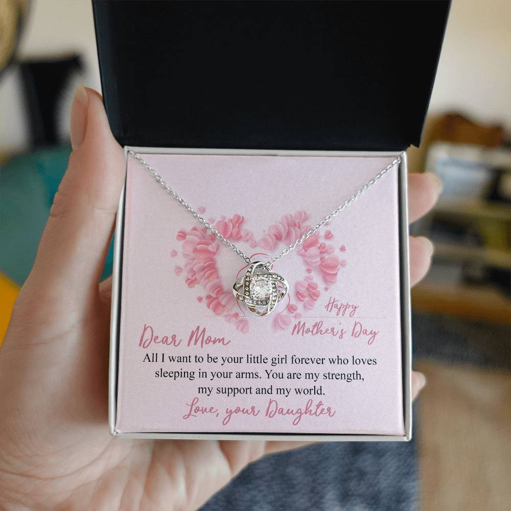 Mother And Daughter Necklace, To My Mom Necklace From Daughter, Happy Mother Day Necklace Gift For Her, Dear Mom Necklace, Your Littler Girl Necklace For Mom On Mother's Day, Anniversary, Christmas