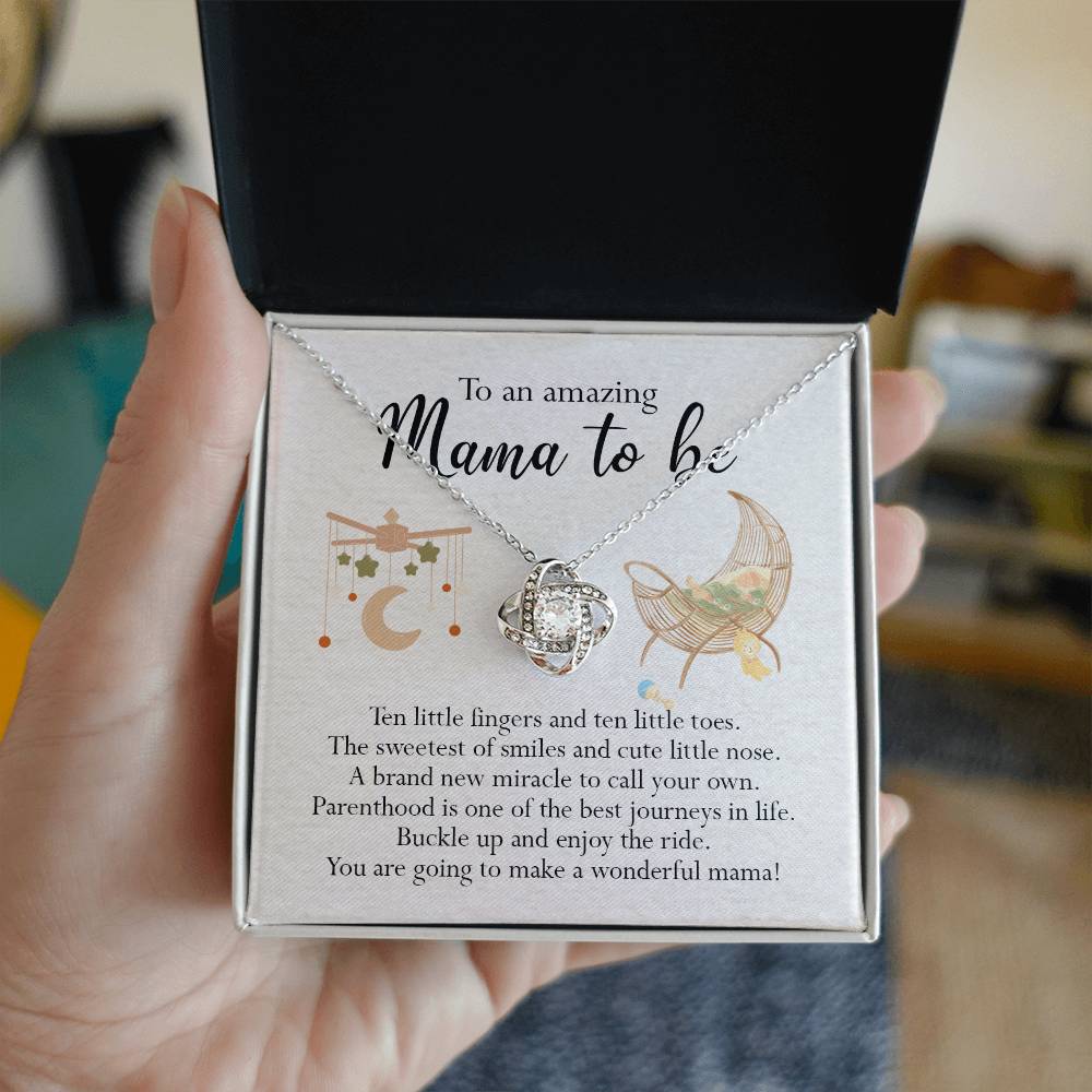 To An Mama To Be Gift Necklace, To An Amazing Mama To Be Love Knot Necklace For New Mom Expecting Mom Mother's Day Gift Idea Necklace For New Mom, Mama To Be Gift Necklace Jewelry Gift for Women