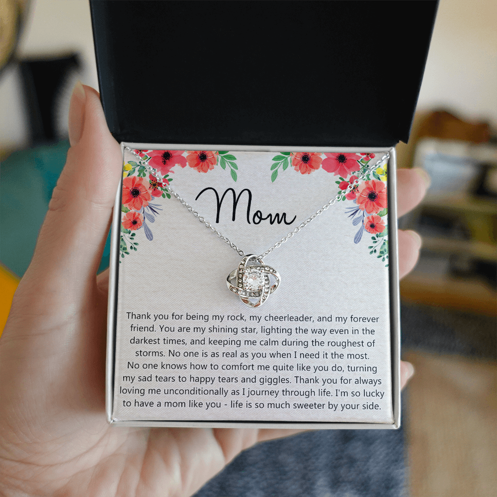 Mom Gift Necklace, Mother's Day Necklace Gift For Mom, To My Mom Love Knot Necklace Gift for Mom, Gift Anniversary Mother And Daughter Thank You Gift Pendant Jewelry Gift For Women Mom From Daughter