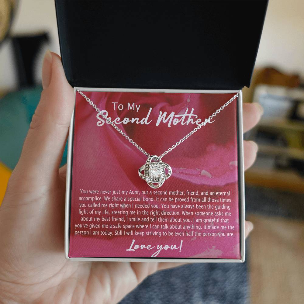 Second Mother Necklace, To My Second Mom Love Knot Necklace From Son, Second Mother Gift Necklace, Mother Pendant Gift Necklace From Daughter Or Son, Jewelry Gift For Women, Boyfriend's Mom Gift