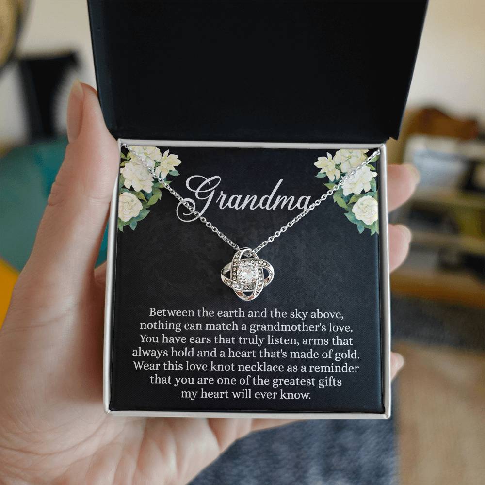 To My Grandma Gift Necklace, Mother's Day Necklace, Grandma Love Knot Necklace, Gift Jewelry For Women, Grandmother Gift Necklace, Nana Gift From Grandchildren, This Love Knot Necklace As A Reminder