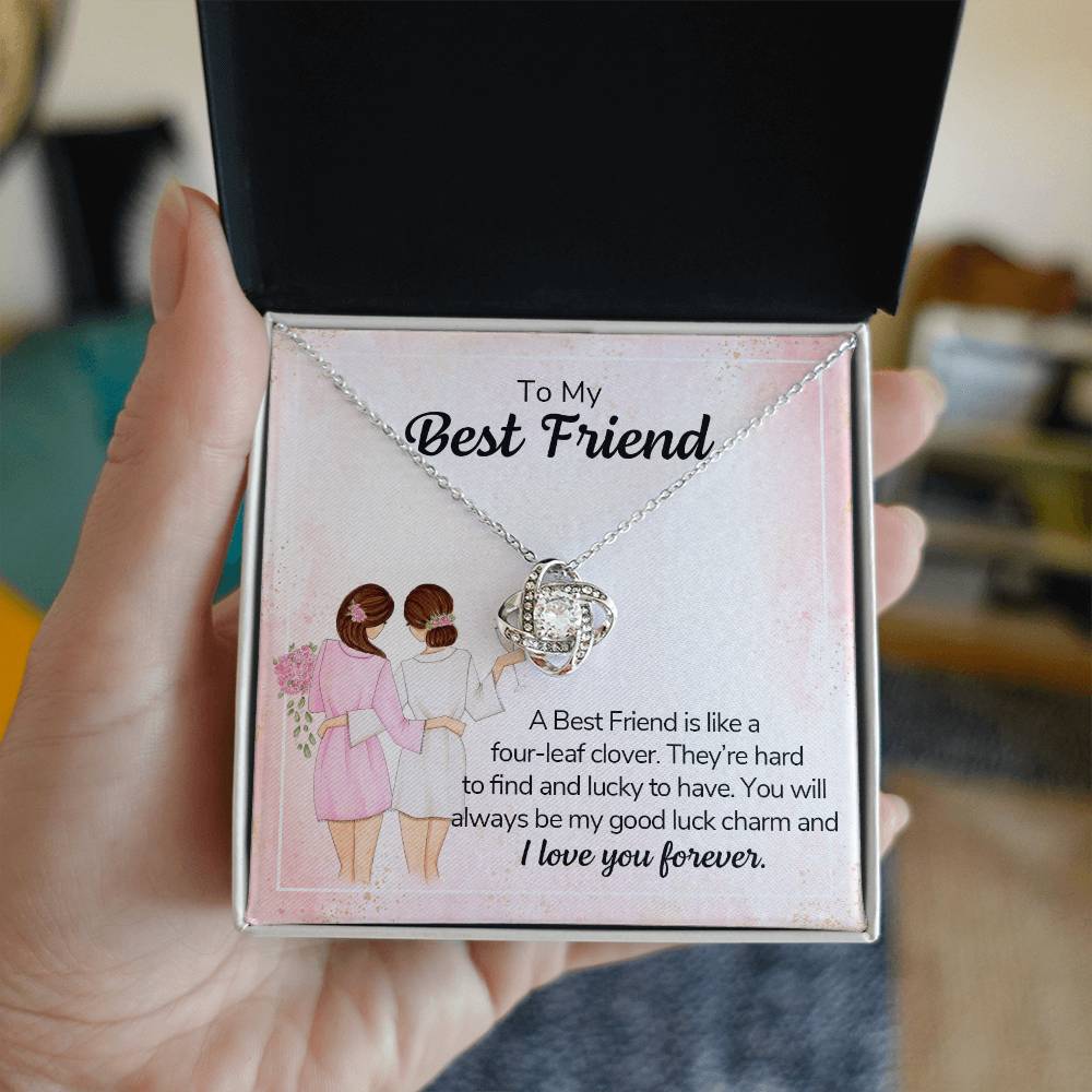 Best Friend Party Gift Necklace, Gift Pendant For BBF On Wedding, To My Best Friend Necklace From Friend BFF, Best Friend Love Knot Necklace Gift On Birthday, Anniversary, Christmas