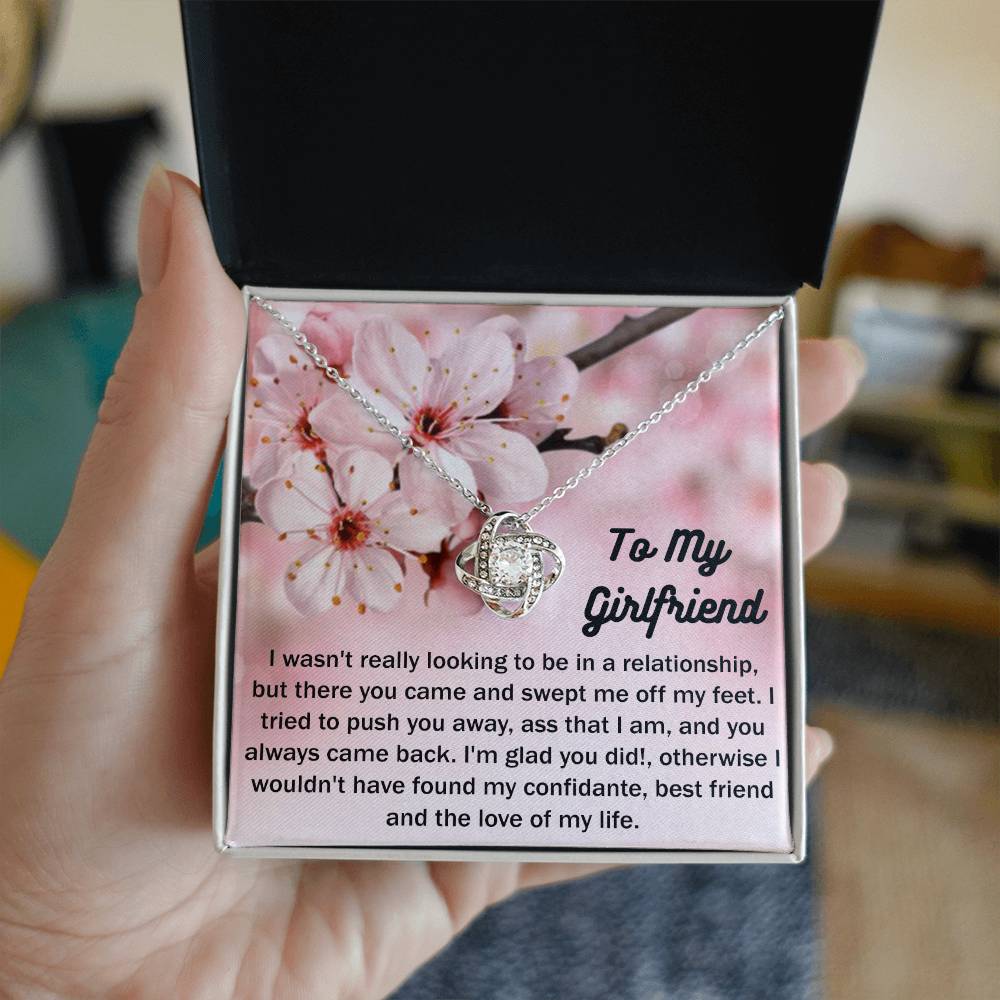 To My Girlfriend Gift From Boyfriend with Gift Box Necklace for Girlfriend From Boyfriend, Husband, Girlfriend Gift Necklace - Jewelry Gift For Girls, Love Knot Pendant Gift For Girlfriend, Soulmate