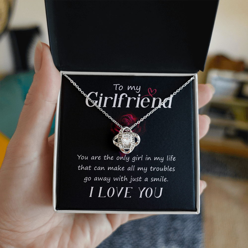 I Love You Necklace Gift For Her, To My Girlfriend Necklace From Boyfriend Xmas