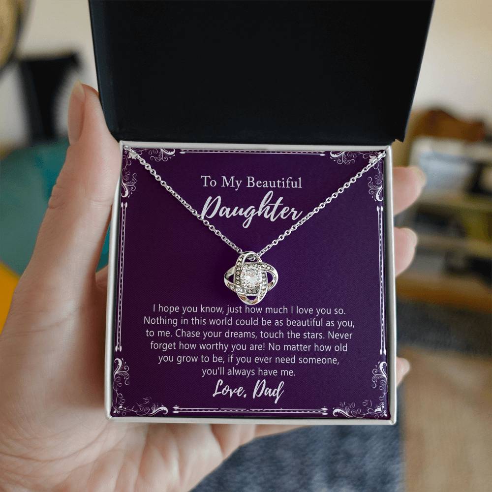 Daughter Gift Necklace, Birthday Gift for Daughter Jewelry Gift for Her Girls - To My Daughter Necklace from Dad Father and Daughter Gift On Birthday Christmas Graduation Gift For Daughter