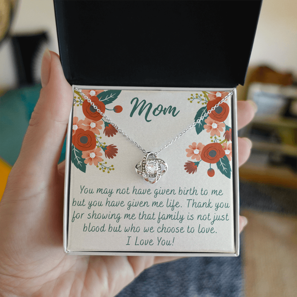 To My Mom Love Knot Necklace Gift for Stepmom Birthday Present Idea for Mother