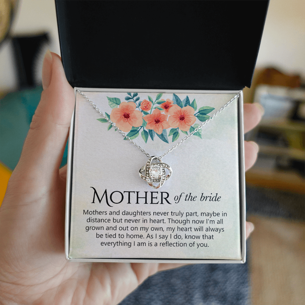 The Love Knot Necklace Mother Of The Bride, Mother Of The Bride Gift Necklace, Mother Of The Bride Gift Love Knot Pendant Necklace For Mother Of The Bride, Mother Of Bride Jewelry Gift For Women