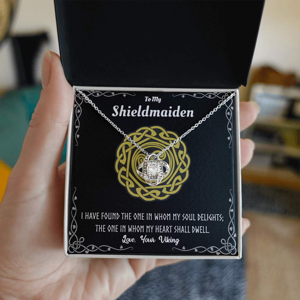 Shieldmaiden Necklace From Your Viking, Love Knot Pendant Gift From Wife, Fiancee, The Love Knot Necklace To My Shieldmaiden Gift - Love, Your Viking, Wife Gift, Anniversary For Girlfriend