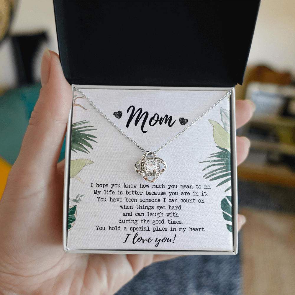 Mothers Day Necklace Gift, Gift Necklace for Mom, To My Mom Love Knot Necklace From Daughter, Mother And Daughter Gift Necklace, Jewelry Gift For Women, Mother Gift Necklace I Love You