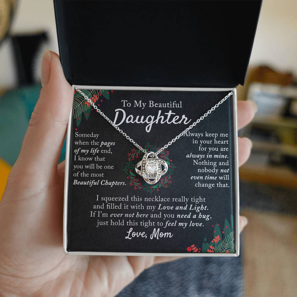 To My Beautiful Daughter Necklace, Gift From Mom To Daughter, The Love Knot Necklace, Graduation Gift, Birthday Gift, Mothers Day Necklace Birthday Gift, Jewelry Gift For Girls, Little Girl