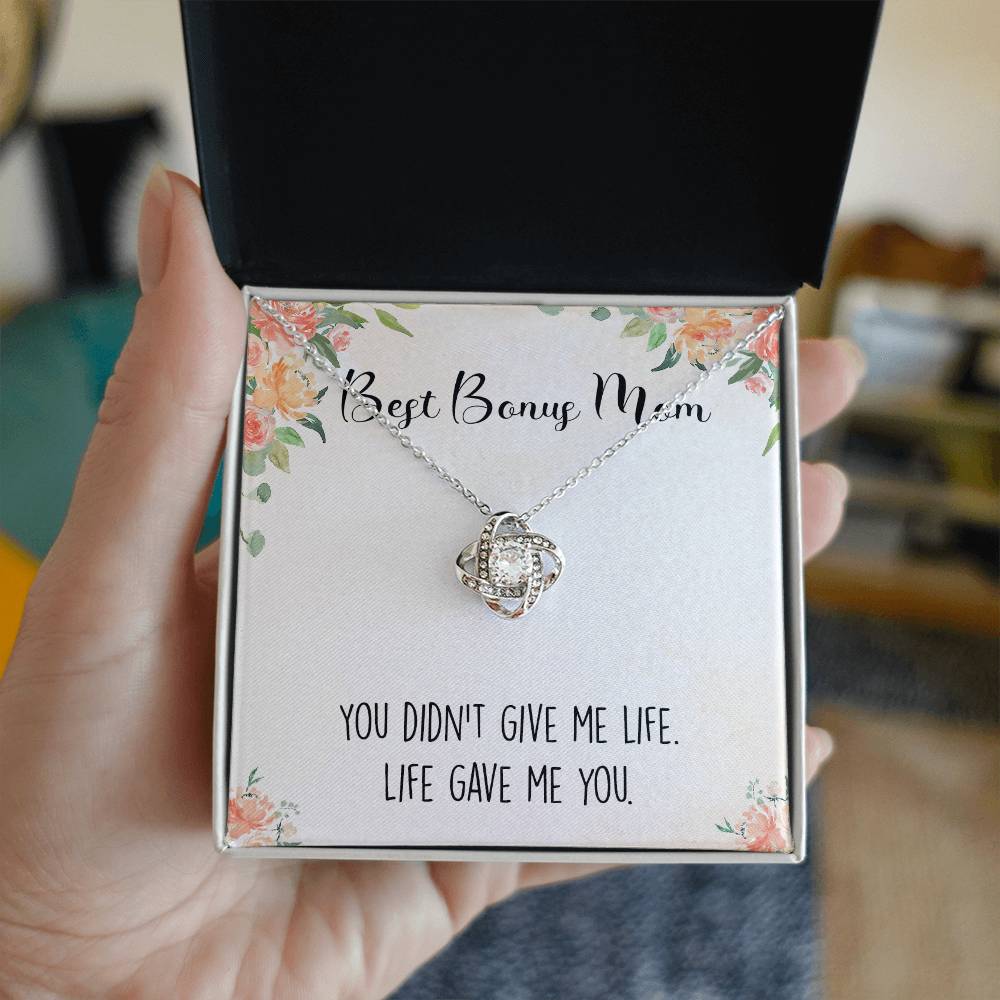 Personalized Necklace Gift For Bonus Mom, To The Best Bonus Mom Necklace From Bonus Daughter, Custom Name Card Necklace Gift For Bonus Mom, Jewelry For Women, Bonus Son Gift On Mothers Day, Birthday