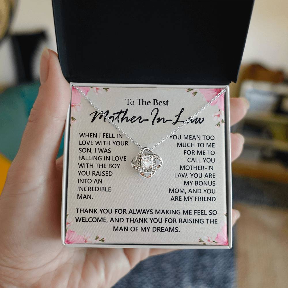 Mother In Law Gift Necklace The Love Knot Necklace Gift For Mother In Law Bonus Mom To The Best Mother In Law Necklace From Daughter Thank You Necklace Gift For Mother In Law Jewelry Gift For Women