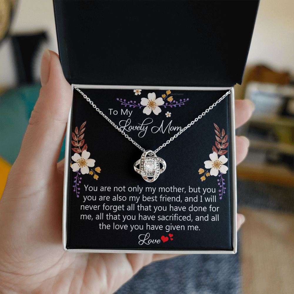 Lovely Mom Necklace, To My Mom Necklace From Daughter Gift For Mom On Birthday Gift Anniversary, Mother' Day Wedding Day Necklace Gift For Mom, Lovely Mom Jewelry Gift For Women, Mom Gift Necklace