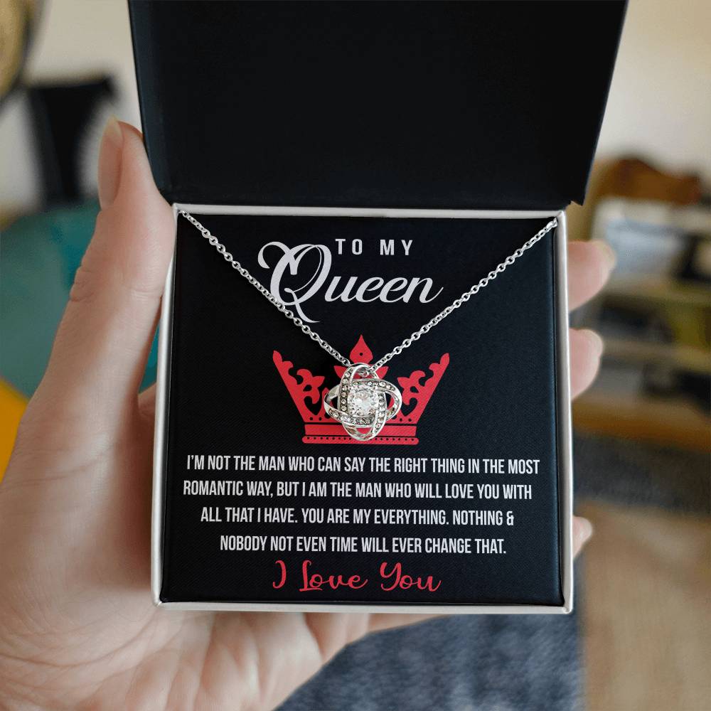 To My Queen Love Knot Necklace, Gift For Wife Girlfriend Soulmate Future Wife From Boyfriend, Husband, Girlfriend Gift Necklace - Jewelry Gift For Girls, Love Knot Pendant Gift For Girlfriend, Soulmate