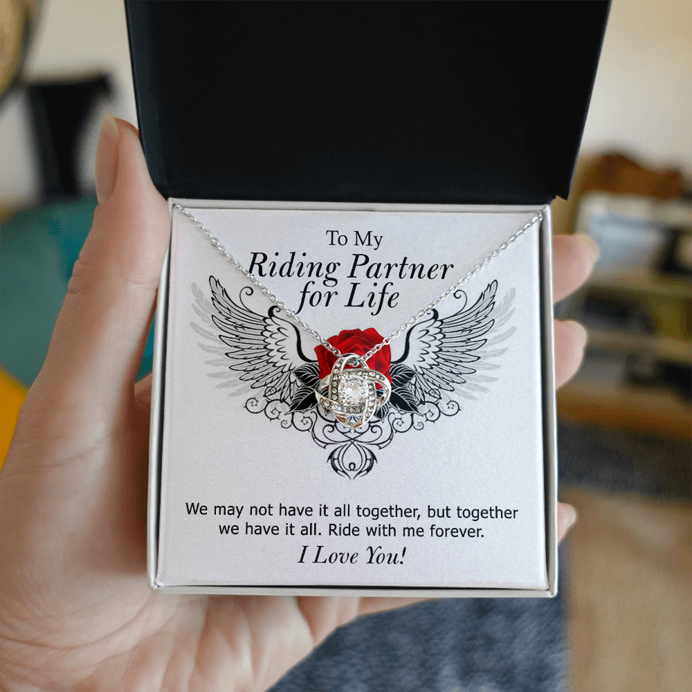 To My Riding Partner For Life Necklace From Husband, Boyfriend, Motorcycle Gift Necklace For Soulmate Girlfriend Wife, Gift Necklace for Her Romantic Pendant, Girlfriend Gifts Necklace Message
