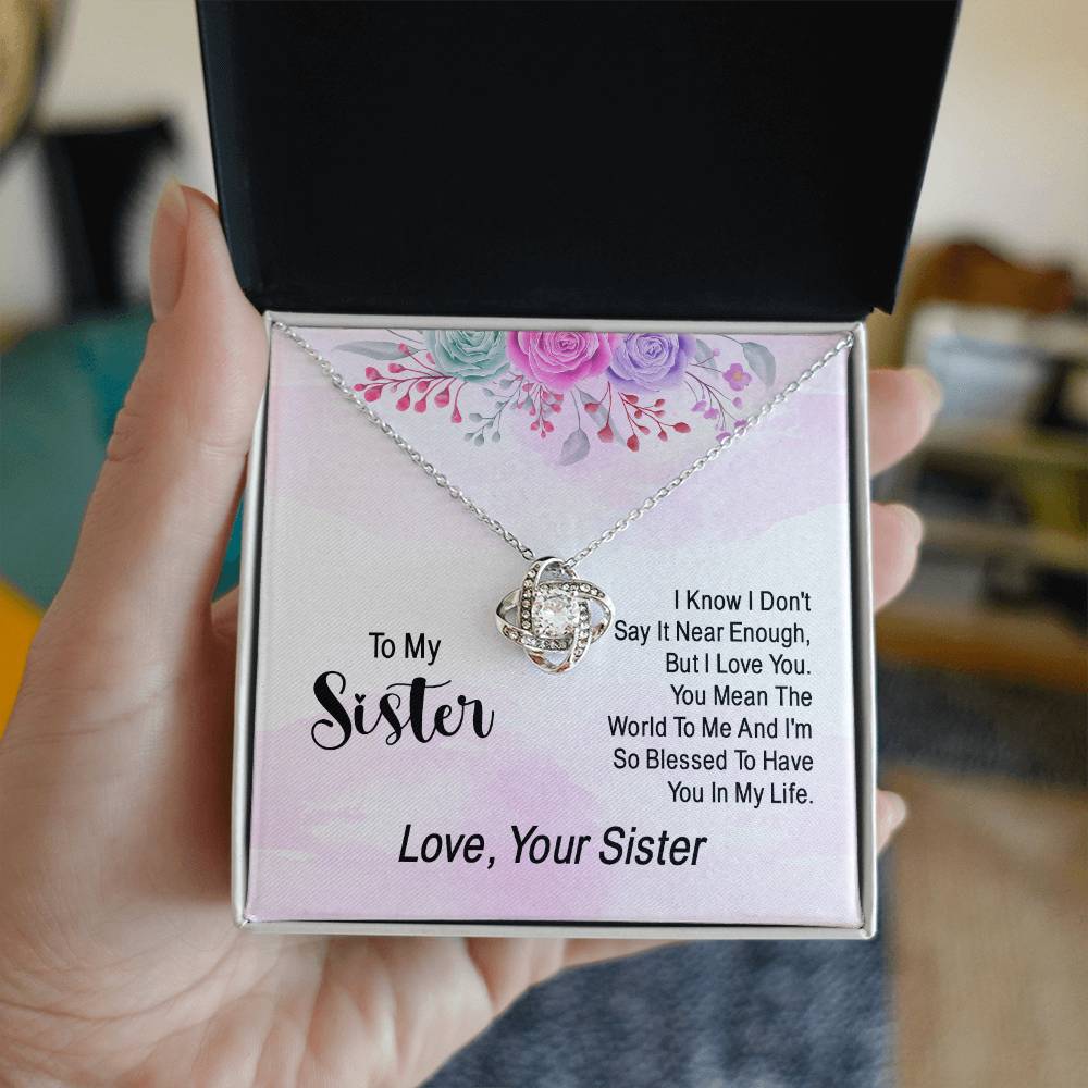 To My Soul Sister Love Knot Necklace, Sisters at Heart, Sister Necklace Gift From Sister Love Knot Pendant, BFF Gift Necklace, Unbiological Sisters Gift Necklace Sister in Law Bonus Sister Necklace