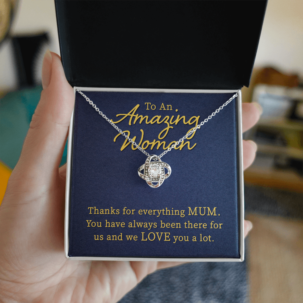Thank You Mom For Everything Necklace, Happy Mother And Daughter Gift Necklace, To My Mom Necklace From Daughter, Thank You Card Gift For Woman On Mother's Day, Anniversary Necklace Gift For Her