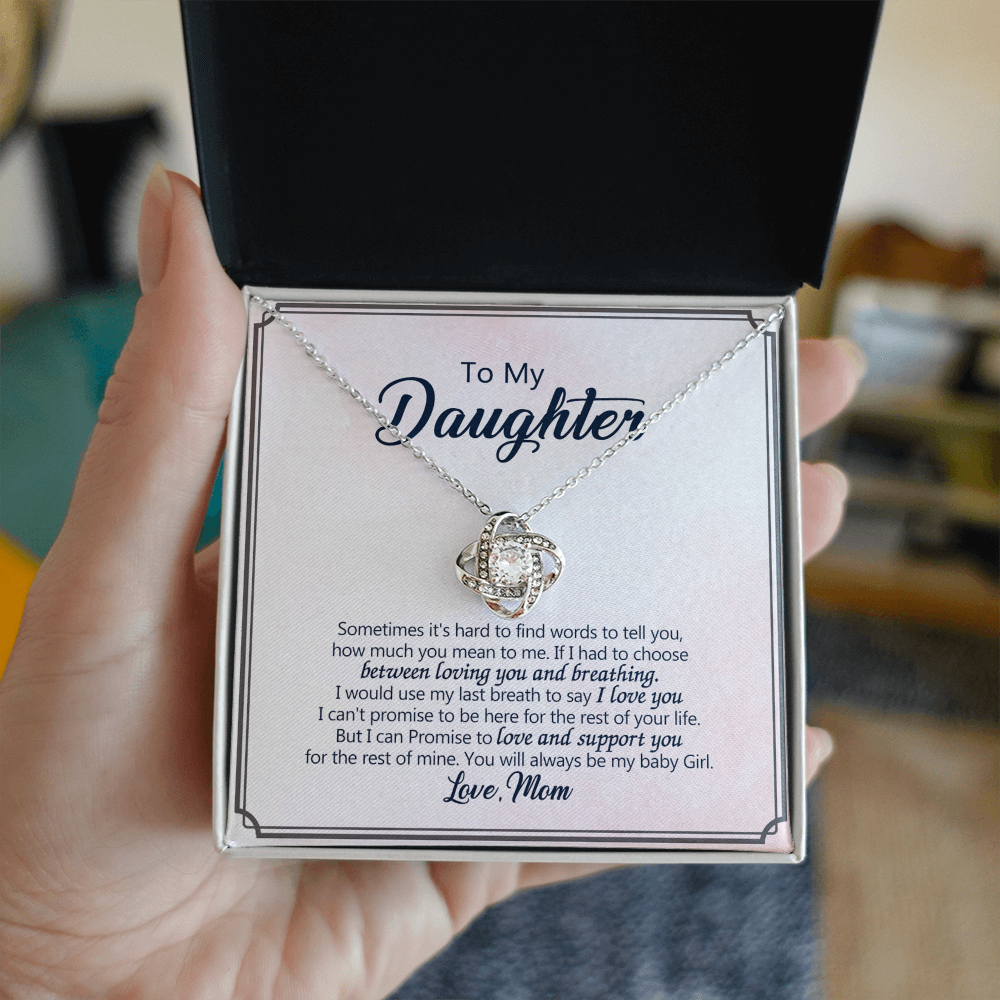 To My Beautiful Daughter Necklace from Mom, Mother and Daughter Gift Necklace, Gift for Daughter, Necklace for Daughter, Jewelry Gift For Girls, Little Girl, Sometimes It's Hard Gift Necklace