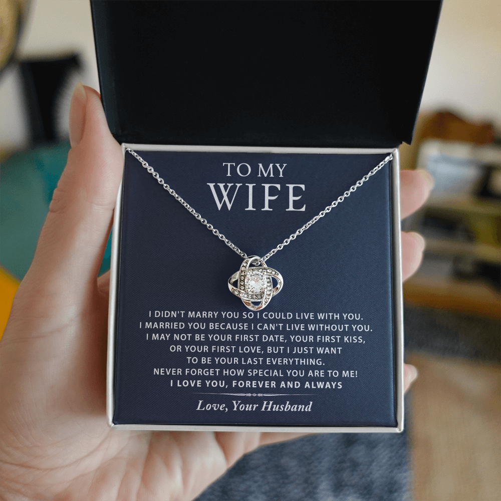 To My Wife Necklace From Husband, Wife Gift Necklace, Husband And Wife Love Knot Necklace - Necklace For Wife From Husband Marry Gift Necklace On Birthday Gift, Anniversary, Valentine Day, Christmas