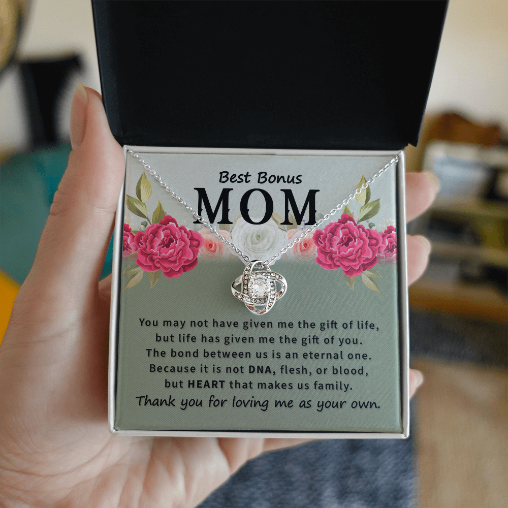 Bonus Mom Gifts from Bonus Daughter, To My Bonus Mom Necklace From Daughter, Necklace Gifts for Bonus Mom On Mothers Day, Anniversary, Mother And Daughter Necklace Gift For Mom, Mother Gift Necklace