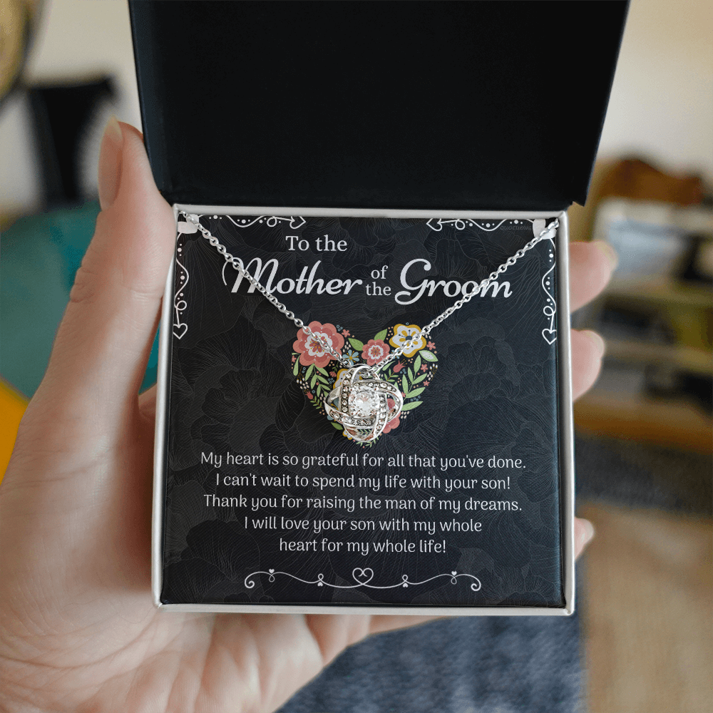 Mother of the Groom Sunflower Necklace from Bride, To The Mother of the Groom Love Knot Necklace From Son Gift For Mom, Mother Of The Groom Gift Necklace, Mom of Groom Gift Jewelry Gift For Women