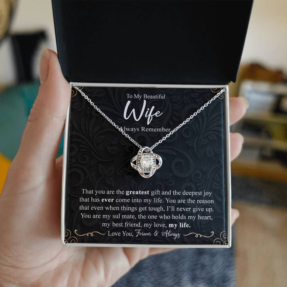 Personalized Necklace For Wife, To My Beautiful Wife Gift Necklace From Husband, Custom Name Necklace Gift For Wife, Always Remember Necklace Gift For Wife, Jewelry Gift For Women, Soulmate Gift
