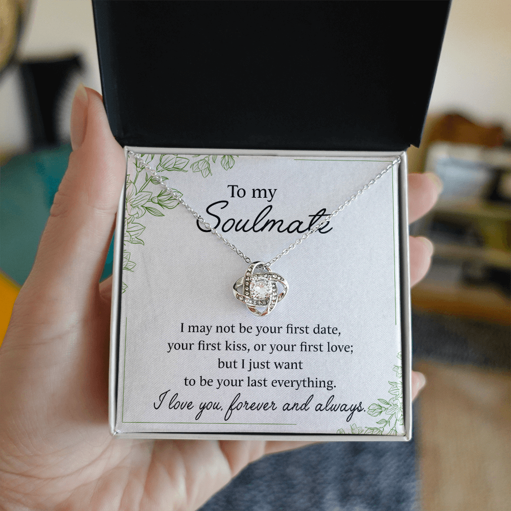 To My Soulmate Love Knot Necklace From Husband Necklace For Wife, Gift Necklace For Girlfriend, Necklace for Girlfriend, Soulmate From Husband, Boyfriend Necklaces for Her, Jewelry Gift For Women