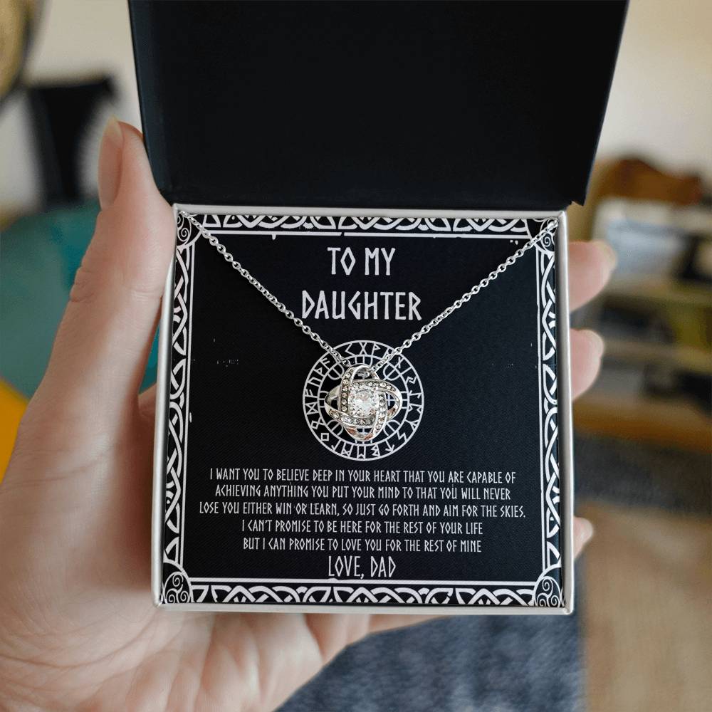 Daughter Viking Gift Necklace, Viking To My Daughter From Dad I Want You To Believe Deep In Your Pendant Necklace Message Card and Gift Box styles Gift On Birthday, Christmas Graduation Gift