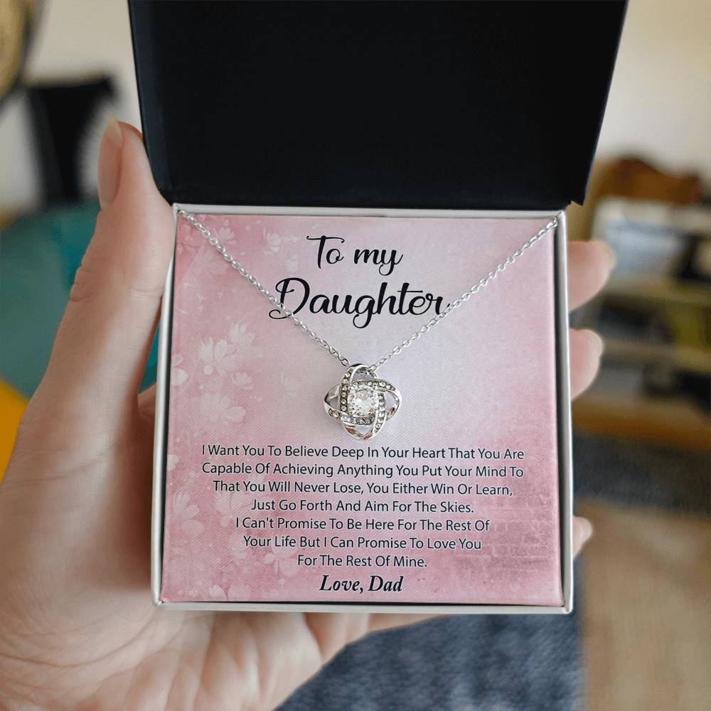 To My Daughter Necklace Gift From Dad, Deep In Your Heart Necklace For Daughter Present Gift On Graduation Birthday Christmas Father And Daughter Jewelry Gift for Girls, Her, Step Daughter Necklace