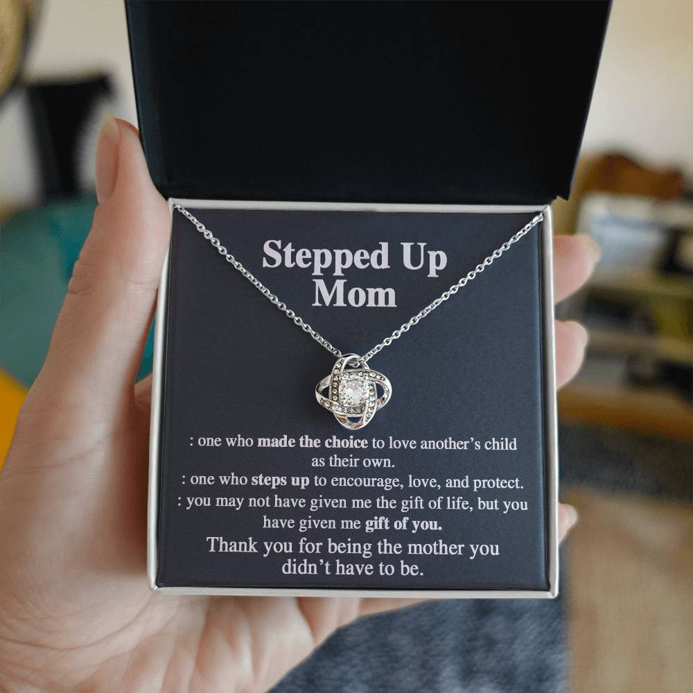 Stepped Mom Necklace, To My Steooed Up Mom Necklace Gift From Daugter, Stepped Up Mom Gift Necklace, Step Up Mommy Necklace To Daughter, Step Mom Jewelry Gift On Birthday, Mother's Day Necklace Gift