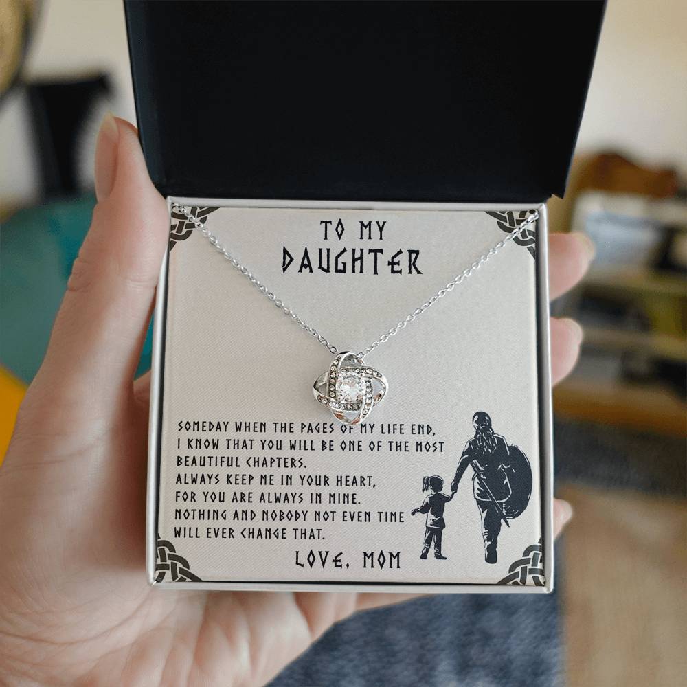 Mother Daughter Gift Necklace, Mother To Daughter Gifts From Mom, Necklace For Her, Viking To My Daughter Necklace From Mom On Graduation Gift, Birthday Christmas For Badass Daughter Beautiful Girl