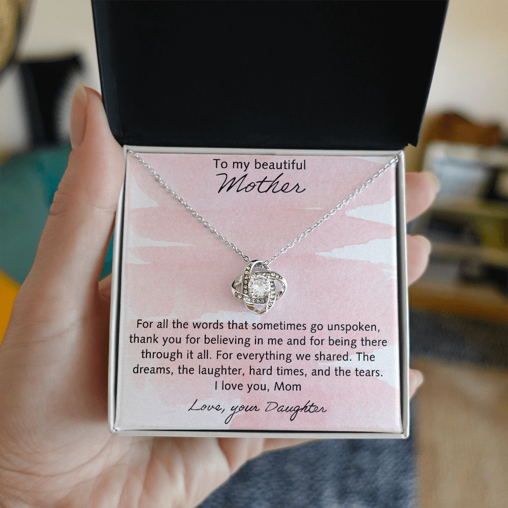 To My Beautiful Mother Necklace From Daughter, Happy Mother's Day Necklace Gift For Mother, Necklace Gift For Mother On Mothers Day, Anniversary Birthday Gift For Beautiful Mother Gift Necklace