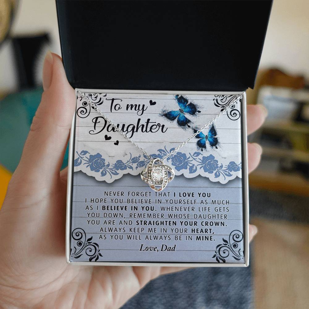 To My Daughter Necklace from Dad Father to Daughter Necklace, Pendant Gift Daughter Wedding Gift Necklace Present Graduation Gift Daughter Birthday Xmas Jewelry Gift For Girls Little Girl Necklace