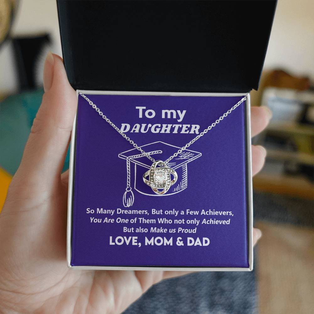 Graduation Gifts Necklace For Daughter, Her - Graduation Gift Necklace From Mom And Dad Jewelry Card For Daughter To My Daughter Necklace From Mom And Dad To Daughter with Message Card and Gift Box