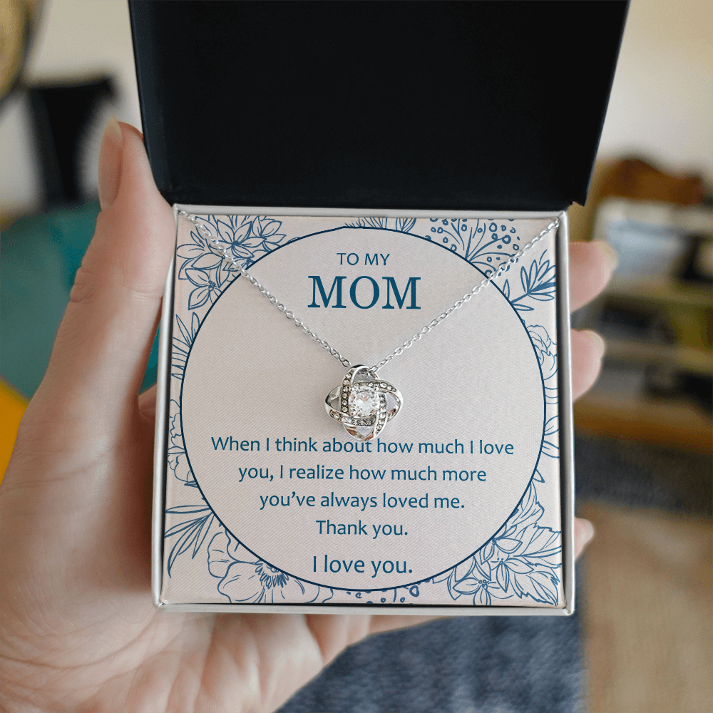 Mother And Daughter Necklace, To My Mom Love Knot Necklace From Daughter, Thank You Necklace Gift For Mom, Mother On Birthday Gift Anniversary Wedding Day Necklace For Mom, Daughter To Mom Pendant