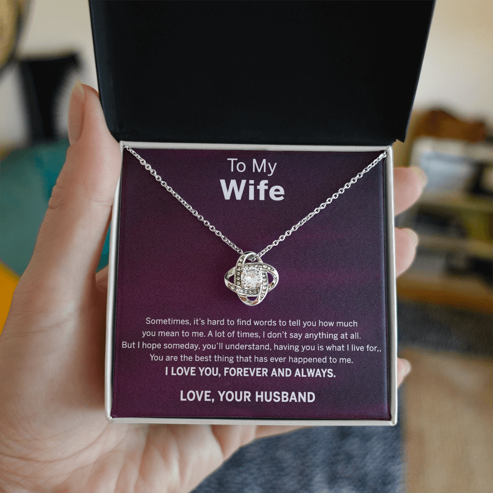 Forever And Always Necklace, To My Wife Necklace From Husband, Wife Love Knot Necklace, Jewelry Gift For Women, Badass Wife Gift Necklace, Future Wife Gift Necklace Soulmate Gift Love Knot Pendant