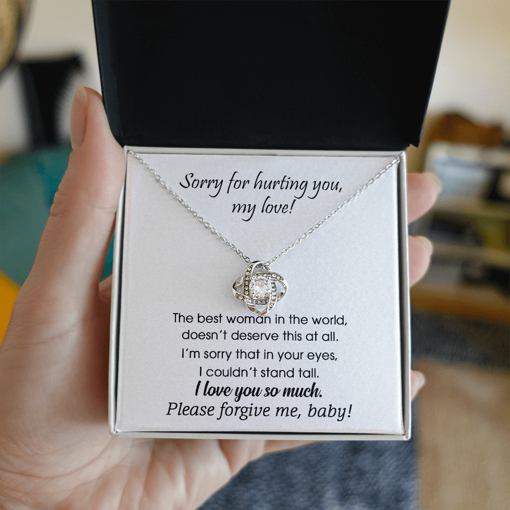 Sorry For Hurting You My Love Necklace For Girlfriend, Soulmate Love Knot Necklace From Boyfriend, Husband, Girlfriend Gift Necklace - Love Knot Pendant Gift For Girlfriend, Soulmate Gift Necklace