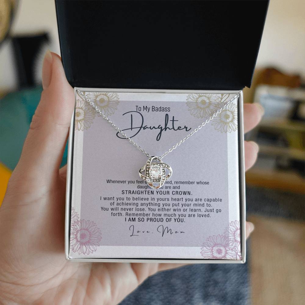 Daughter Gift Necklace From Mom, To My Badass Daughter Necklace From Mom, Birthday Gifts, Graduation Gifts For Daughter Gifts From Mom, Necklace To Daughter From Father Jewelry Gift For Girls