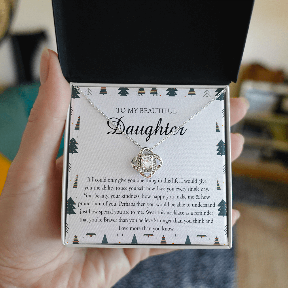 To My Beautiful Daughter Necklace Gift from Mom, Mother And Daughter Birthday Gift Christmas from Mother to Daughter Gift Personalized Necklace For Daughter Gifts from Mom Jewelry for Girls