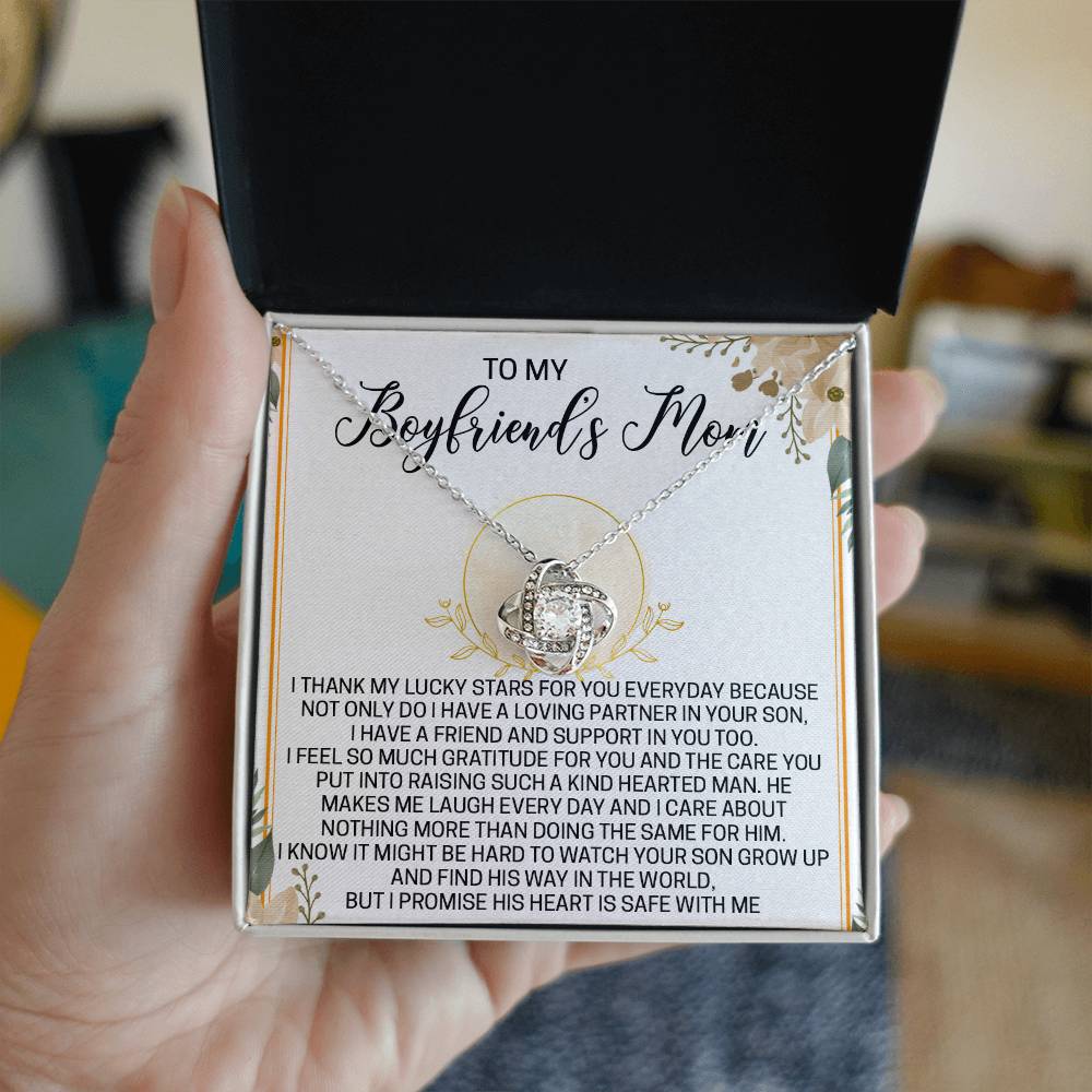 To My Boyfriend's Mom Necklace From Girlfriend,  Love Knot Pendant Gift For Boyfriend's Mom, Jewelry Gift Women, Boyfriend's Mom Gift Necklace On Mothers Day Birthday Presents for Mom Necklace